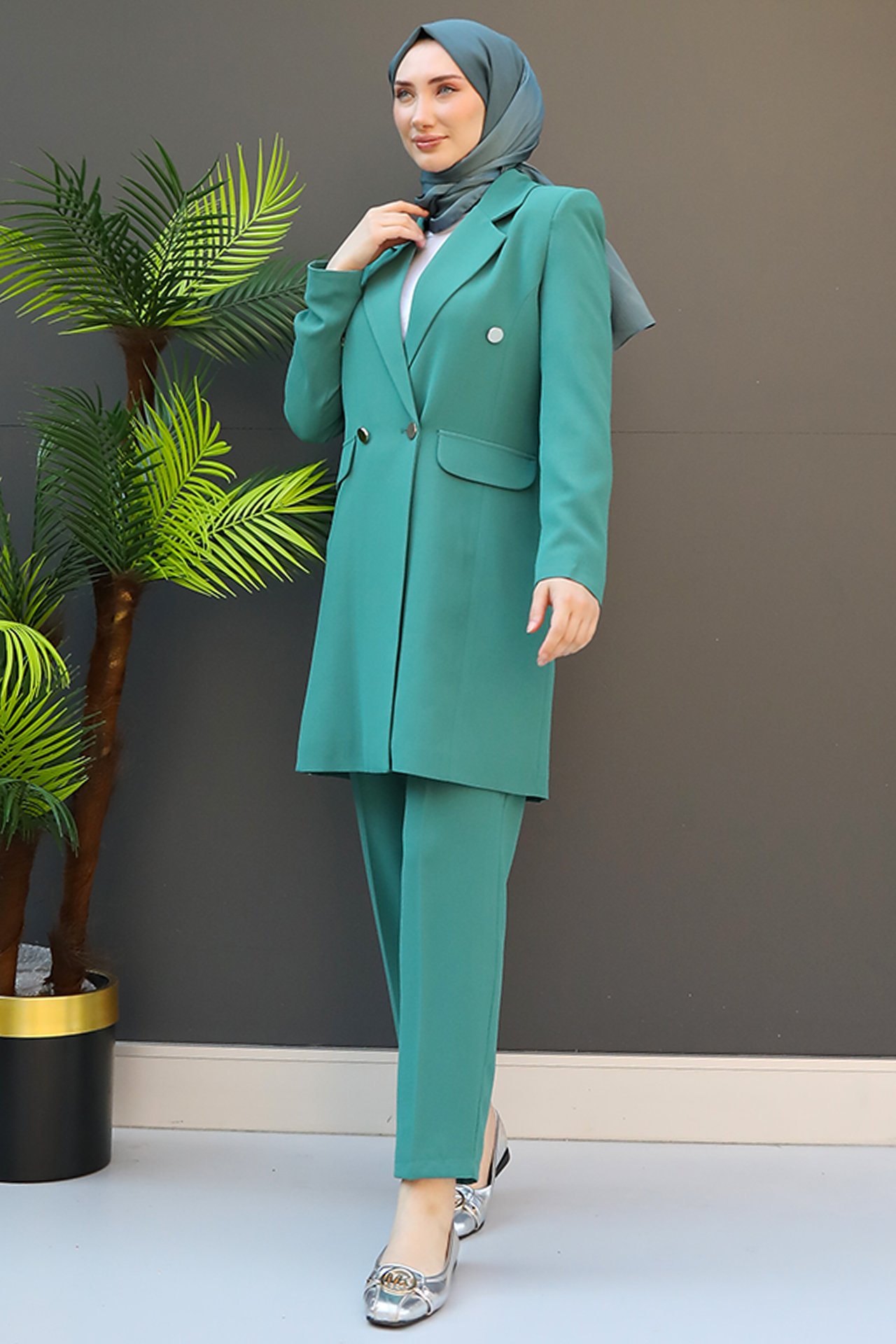 GİZAGİYİM - Blazer Ceket Takım Mint