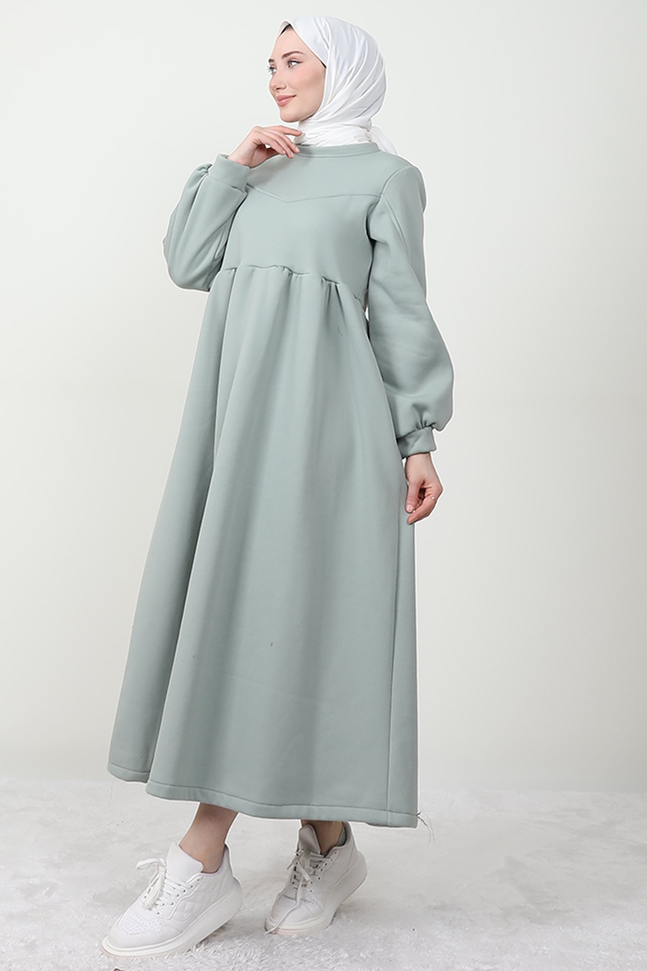 GİZ AGİYİM - Oversize Sweat Elbise Mint