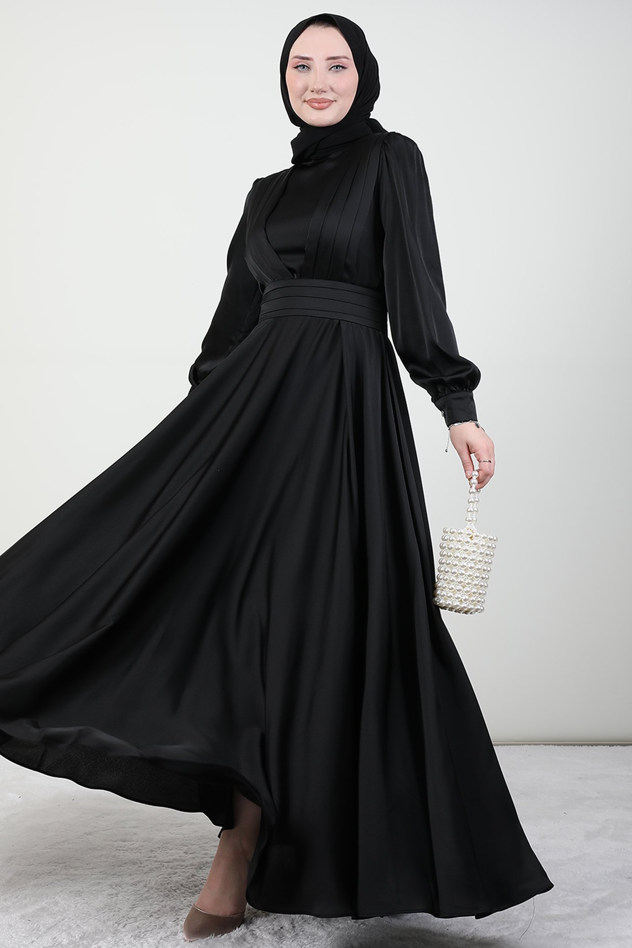 GİZAGİYİM - Kalın Kuşaklı Elbise Siyah