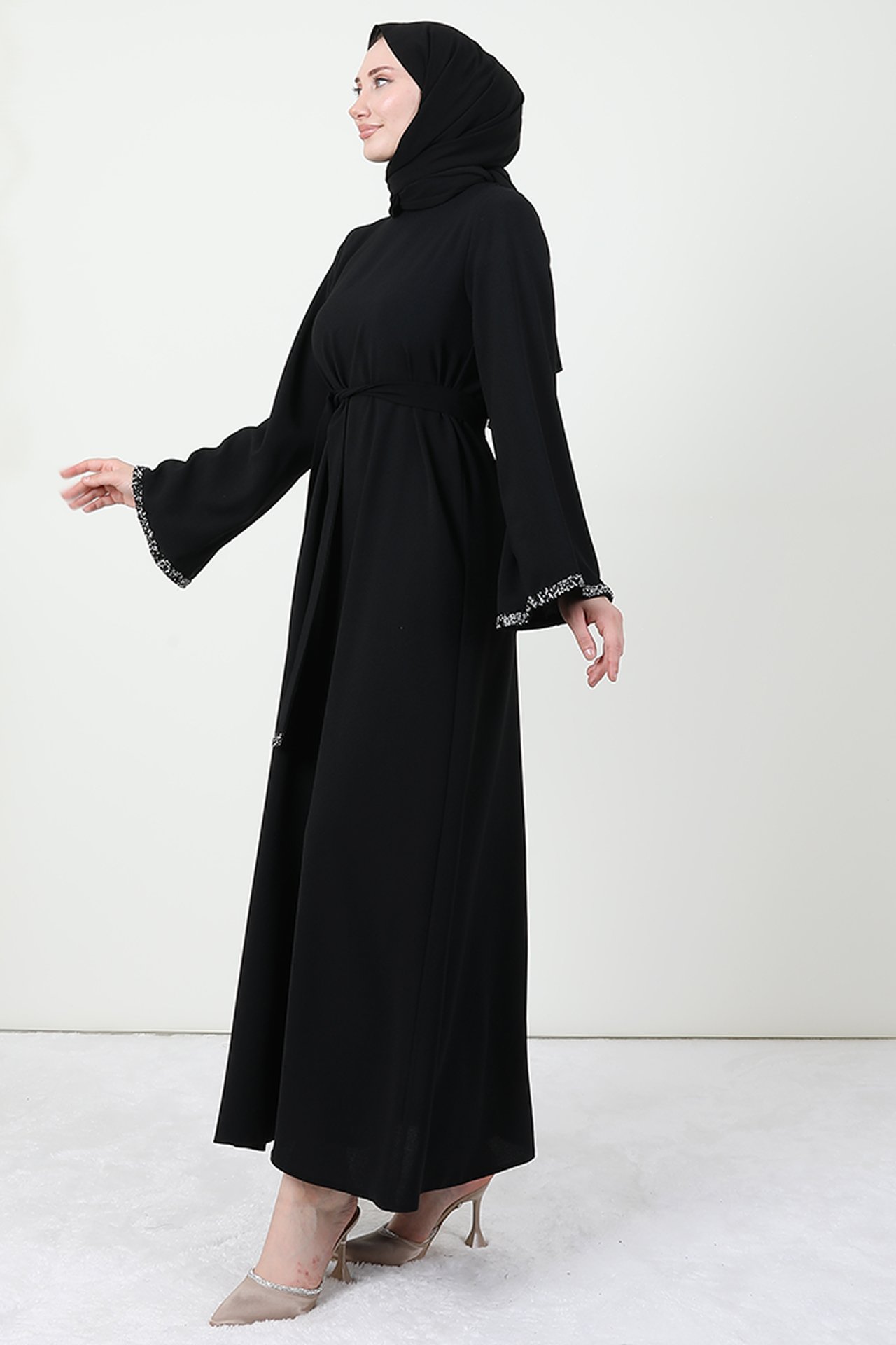 GİZAGİYİM - Taşlı Salaş Elbise Siyah