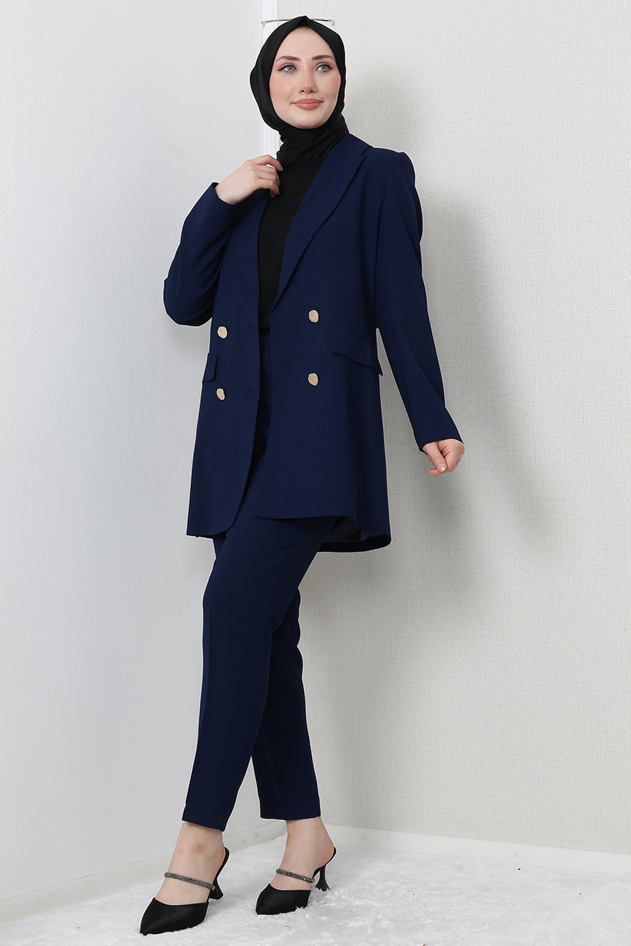 GİZ AGİYİM - Premium Ceketli Takım Lacivert